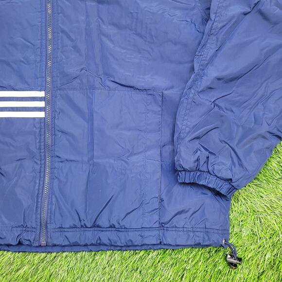 Vintage 90s ADIDAS Hooded Windbreaker Zip Jacket Large 36x27 Boxy Baggy - Picture 13 of 16